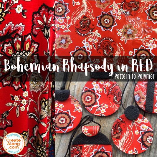 How to Use Silkscreens in Different Ways to Make a Boho Floral Red Polymer Clay Veneer