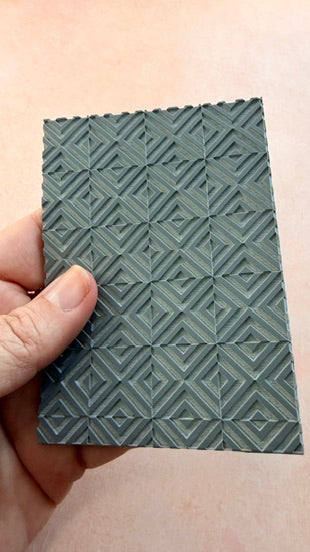 Art Deco Squares Rubber Stamp Texture Sheet Mat for polymer clay metal clay mixed media art
