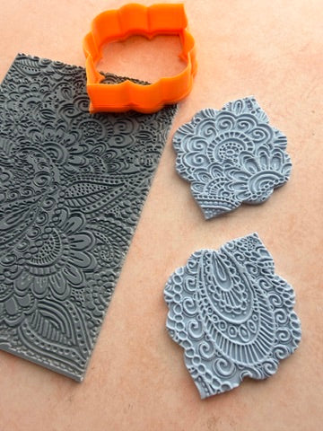Spiral Snails Texture Mat rubber Stamp for polymer clay paper Gelli plate and resin ZIA