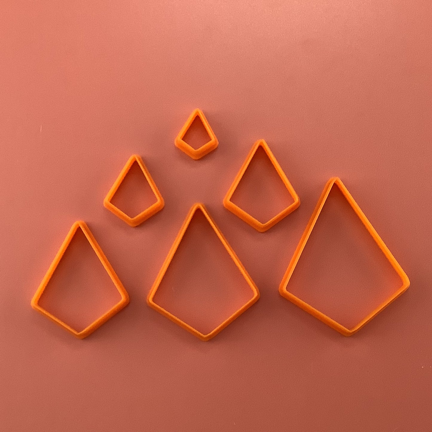 Wide Kite Drop basics polymer clay cutter set of 6 collar