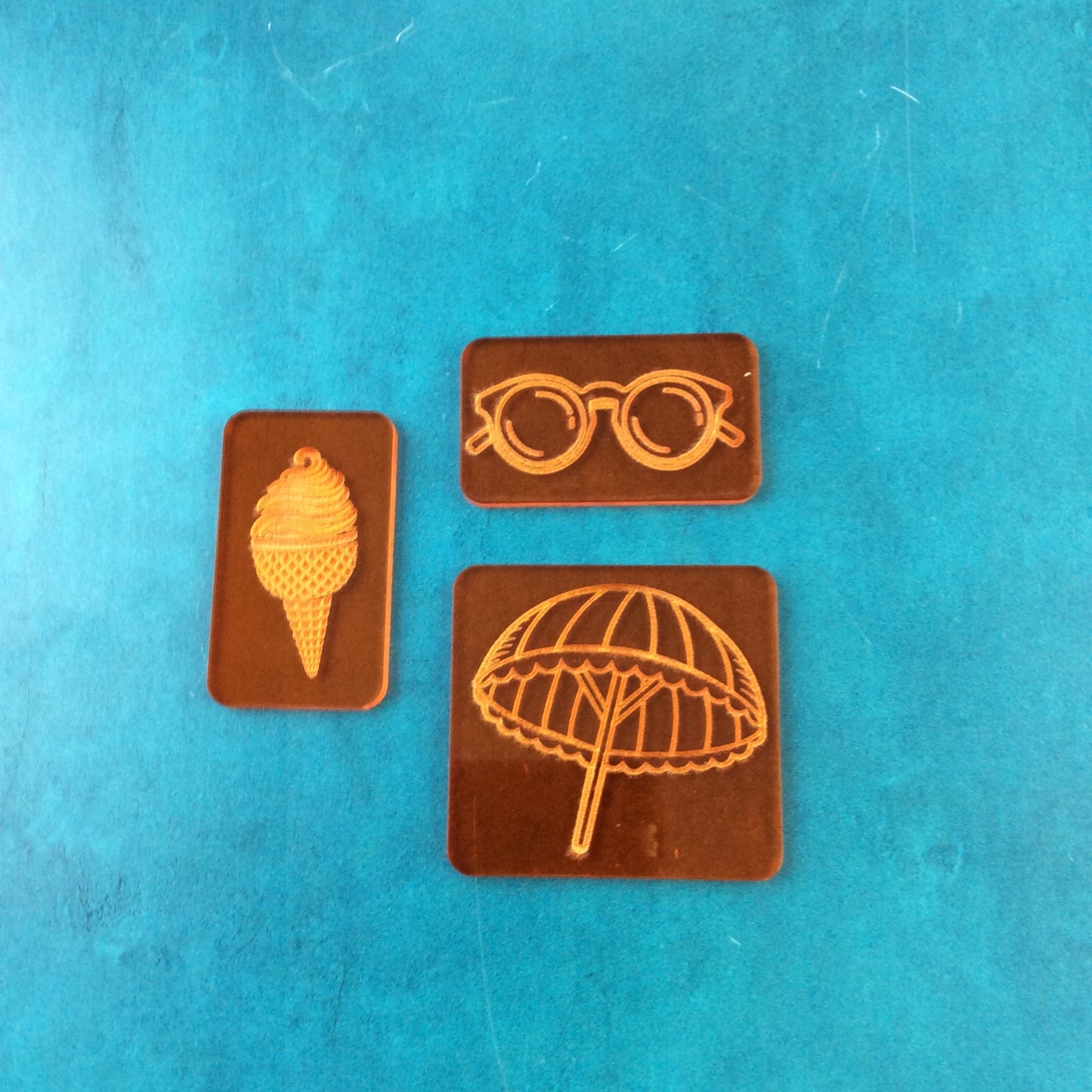 Summer Time Deco Disc stamps texture and stamp animal print designs in polymer clay