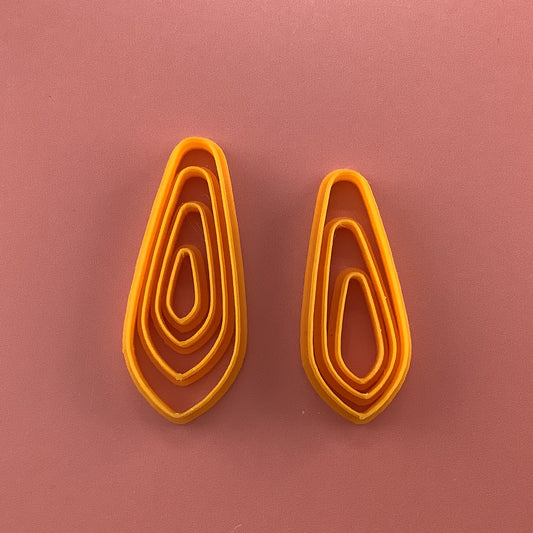 Droplet Drop basics polymer clay cutter set | 7 drop collar petal cutters