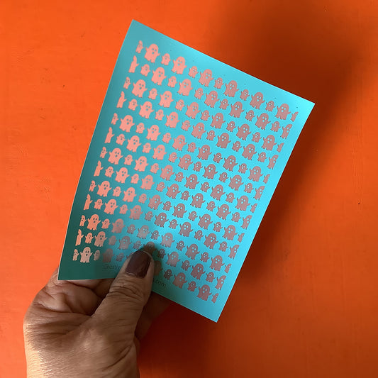 Ghostly Halloween Silk Screen Stencil for Polymer Clay, Art Jewelry, Mixed Media