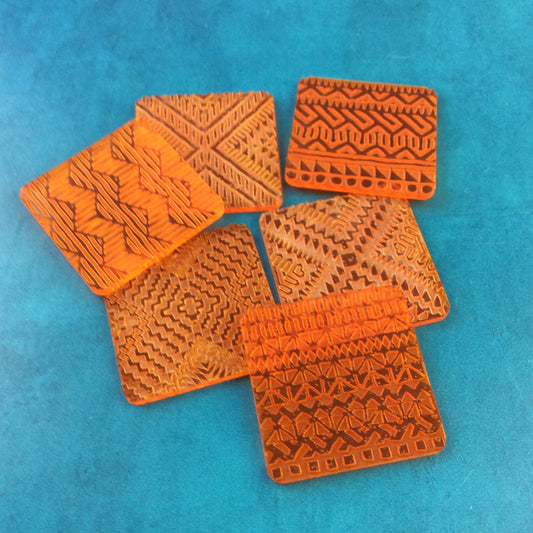 Tribal Vibes Deco Disc Tiles Stamp and Texture Pattern Designs for polymer clay