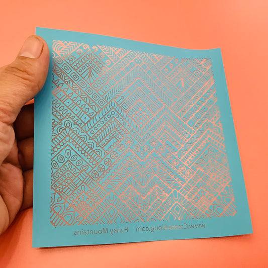 Funky Mountain Silkscreen for Polymer Clay and Mixed Media
