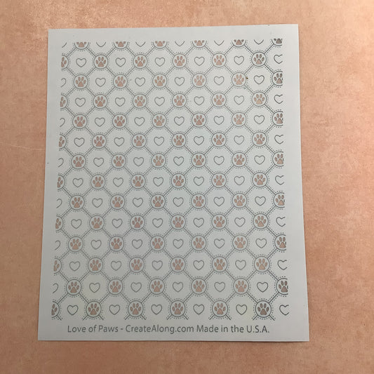 Love Of Paws Dog Cat Pet Polymer clay Silkscreen stencil