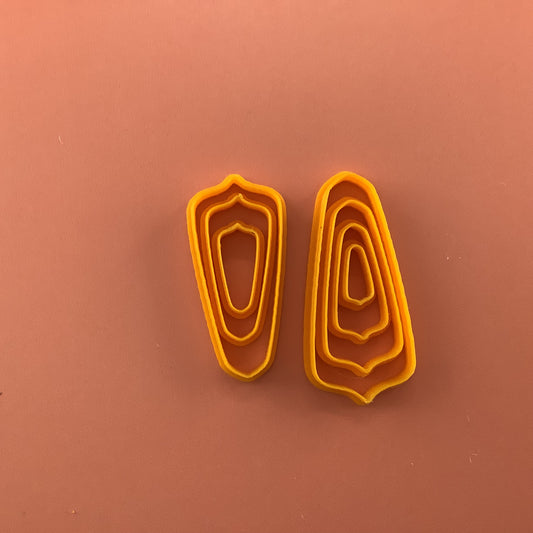 Fancy Drop basics polymer clay cutter set of 7 collar fan petal