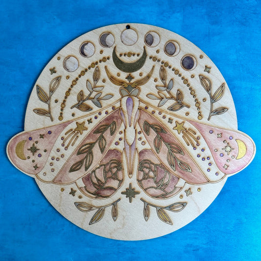 Mystical Moon Moth paint your own wood canvas