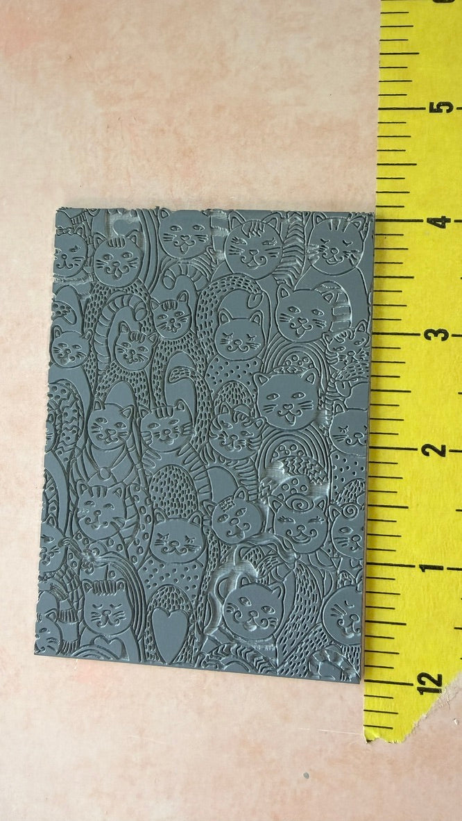 Kitty Cats Rubber stamp texture sheet