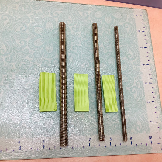 Metal Rods Set of 3 threaded Tools for polymer clay sculpting and texture wand