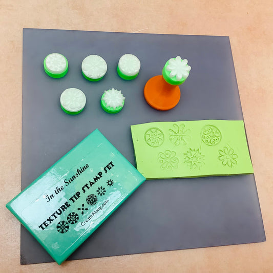 Texture Tips Stamps In the Sunshine Set of 6 small stamp set for polymer clay and mixed media