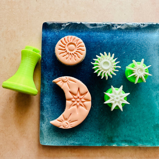 Celestial Starlight Texture Tips mini stamps for polymer clay and art