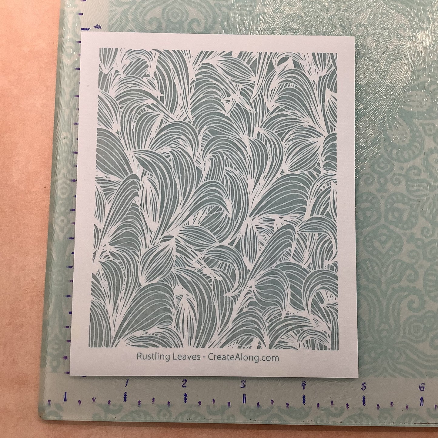 Rustling Leaves Silkscreen, stencil, for Polymer Clay, Art Jewelry, Mixed Media