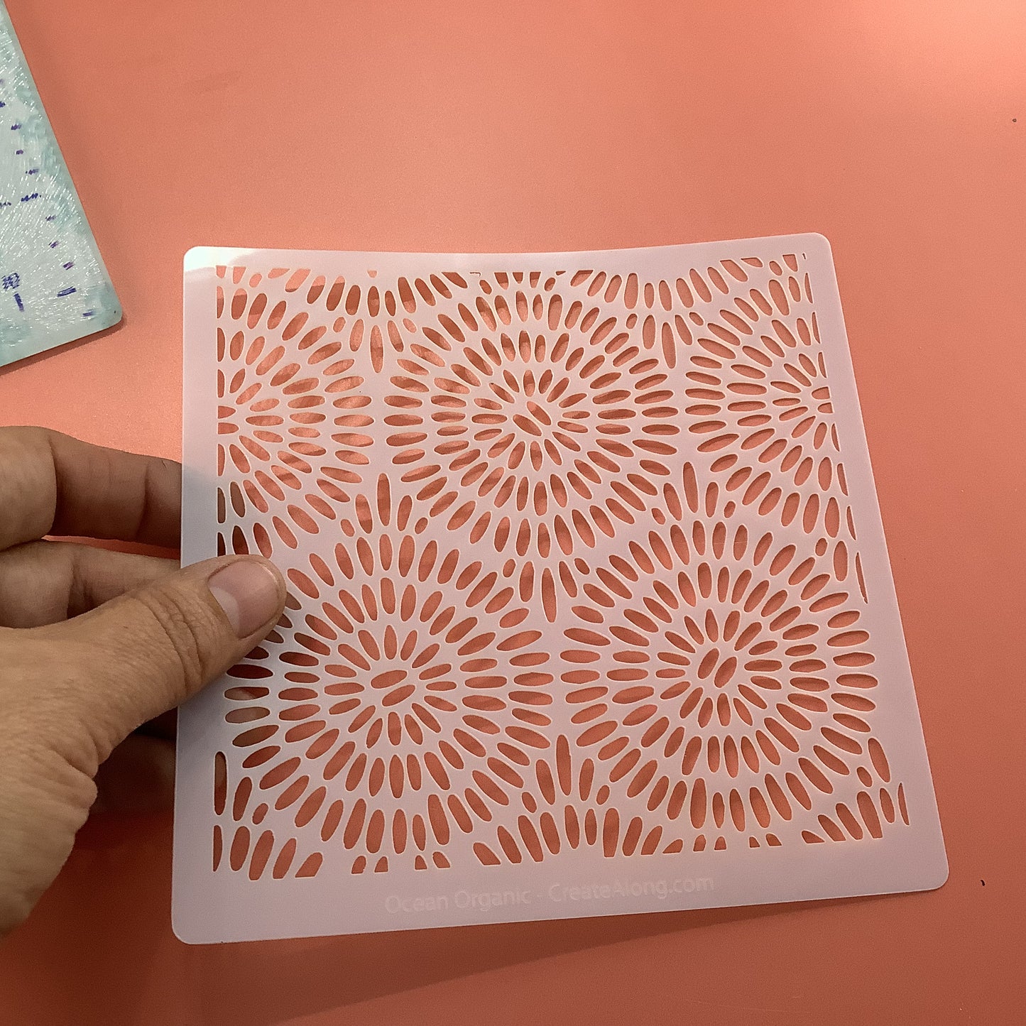 Ocean Organic Mylar Clay Stencil Texture Sheet