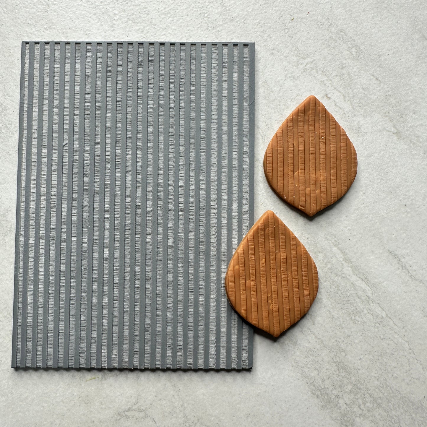 Stripes Ribbed polymer clay Rubber stamp texture sheet