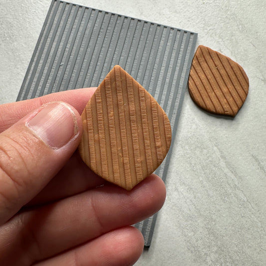 Stripes Ribbed polymer clay Rubber stamp texture sheet
