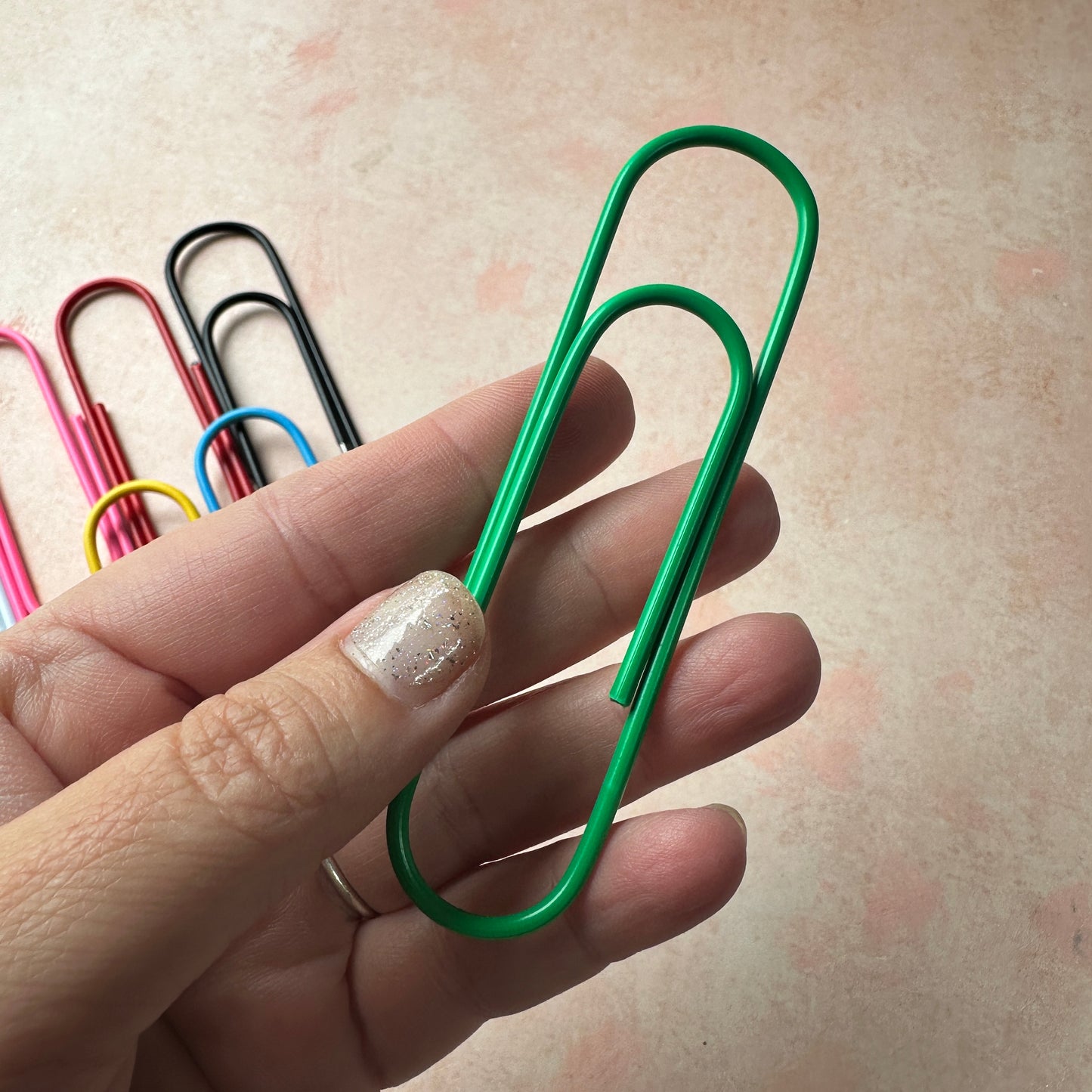 Big paperclip bookmark decorate with beads