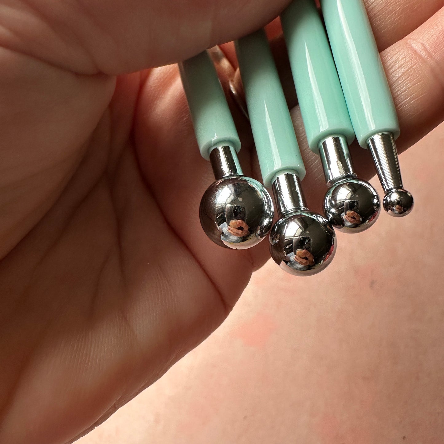 Large Ball Stylus set | round tips for decorating clay hammered metal tool