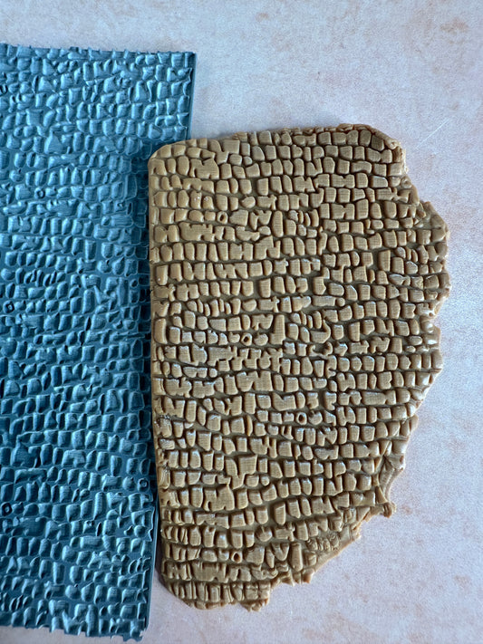 Cedar Shakes Fairy House Roof polymer clay rubber stamp texture sheet