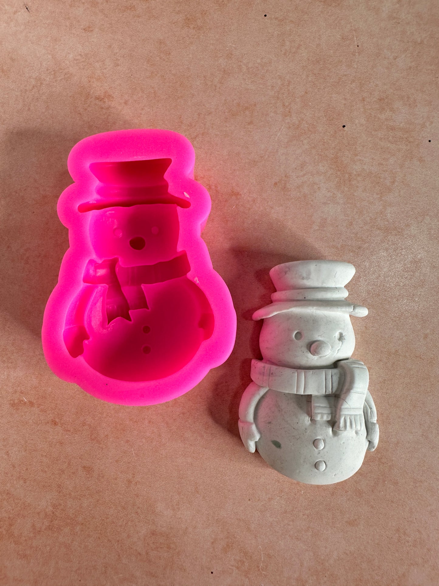 Snowman clay mold Christmas Winter crafting