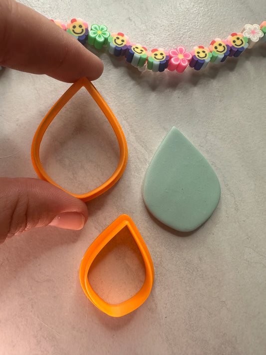 Earring Basics Organic Teardrop Rounded polymer clay cutter