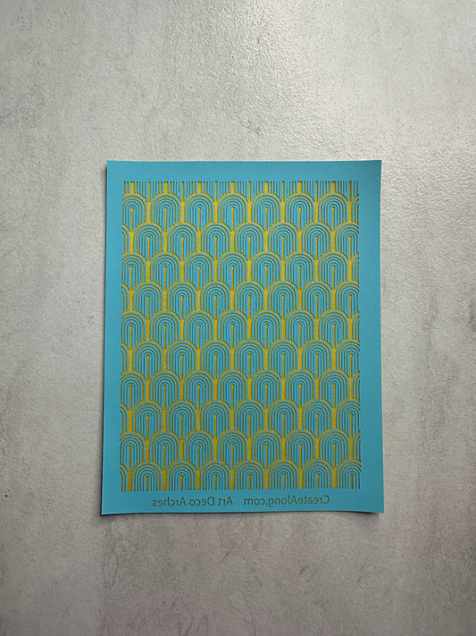 Art Deco Arches polymer clay Silkscreen mesh stencil