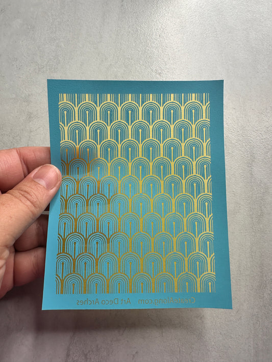 Art Deco Arches polymer clay Silkscreen mesh stencil