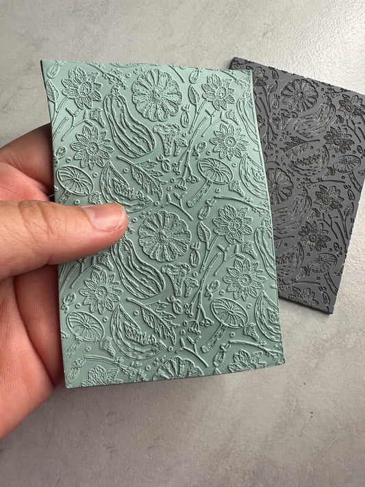 Harvest Fruits of Fall polymer clay rubber stamp texture sheet