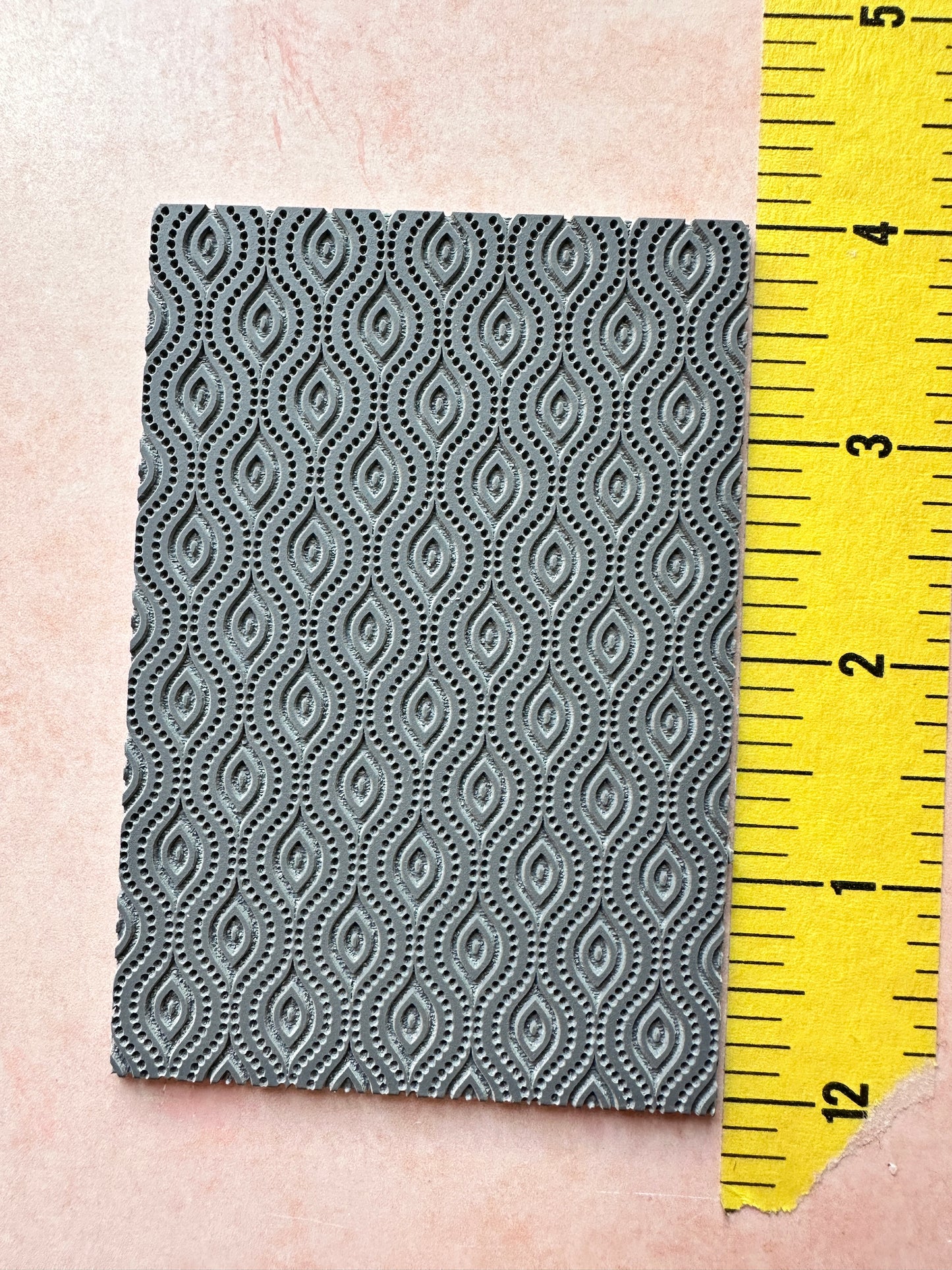 Dotted Ovals polymer clay texture sheet rubber stamp