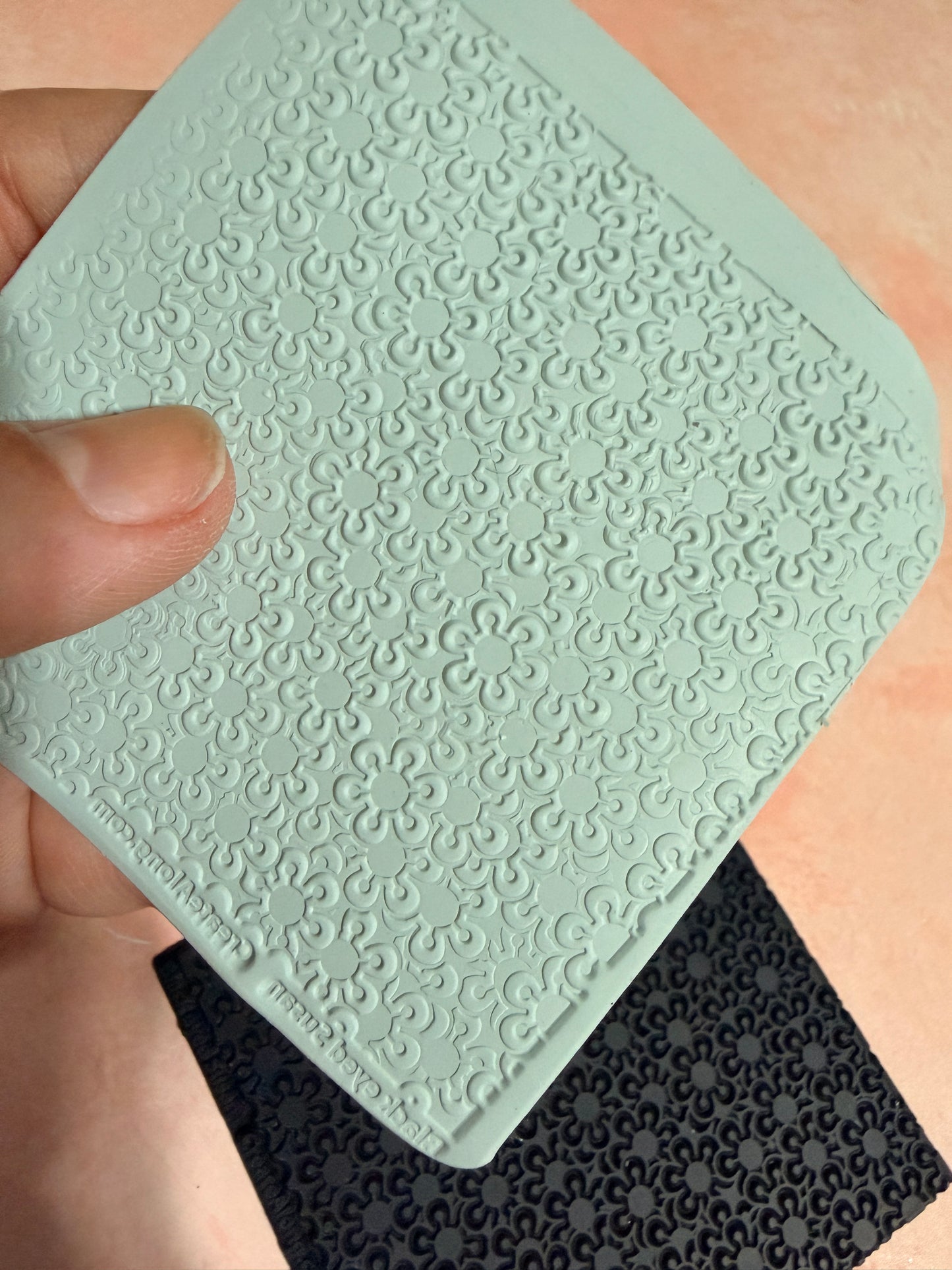 Black Eyed Susan Rubber Stamp Texture Sheet Mat for polymer clay metal clay mixed media art