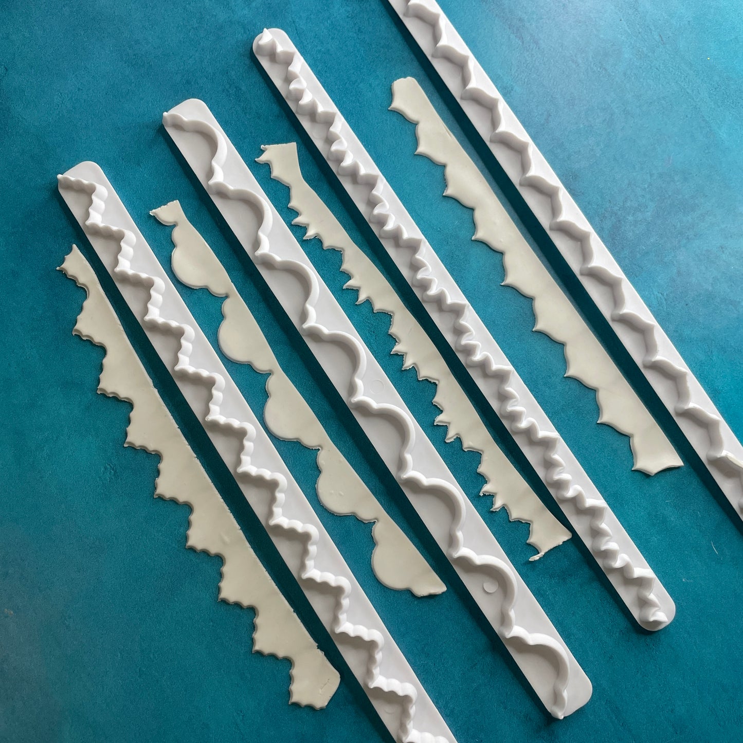 Long Border Cutters Fancy Scallop 4 tools and designs polymer clay cutters fondant shrines wall art frames