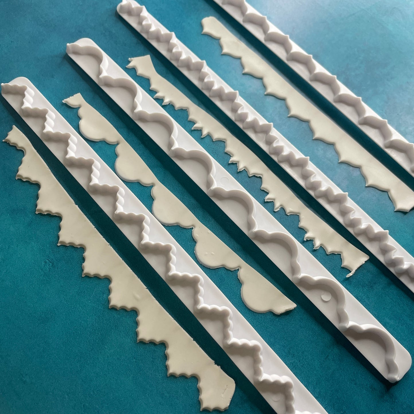 Long Border Cutters Fancy Scallop 4 tools and designs polymer clay cutters fondant shrines wall art frames