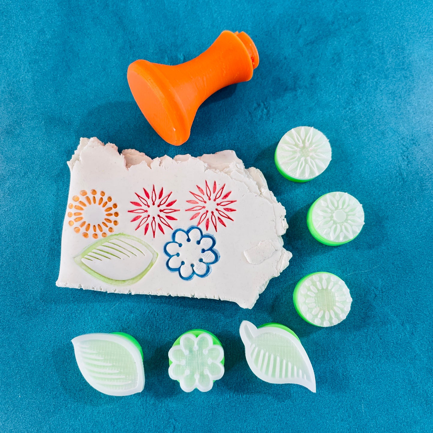 Texture Tips Stamps Fairy Blossoms 6 small botanical stamp set for polymer clay and mixed media