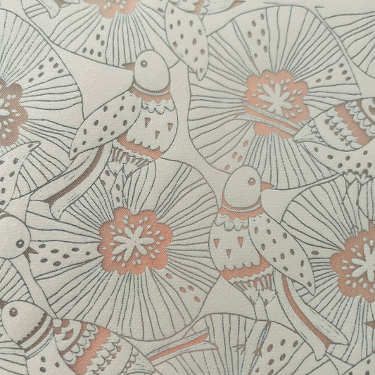 Poppy Bliss Floral Bird Summer Spring Silk screen