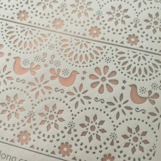 Folk Bird Flower floral folk art Summer Spring Silk screen