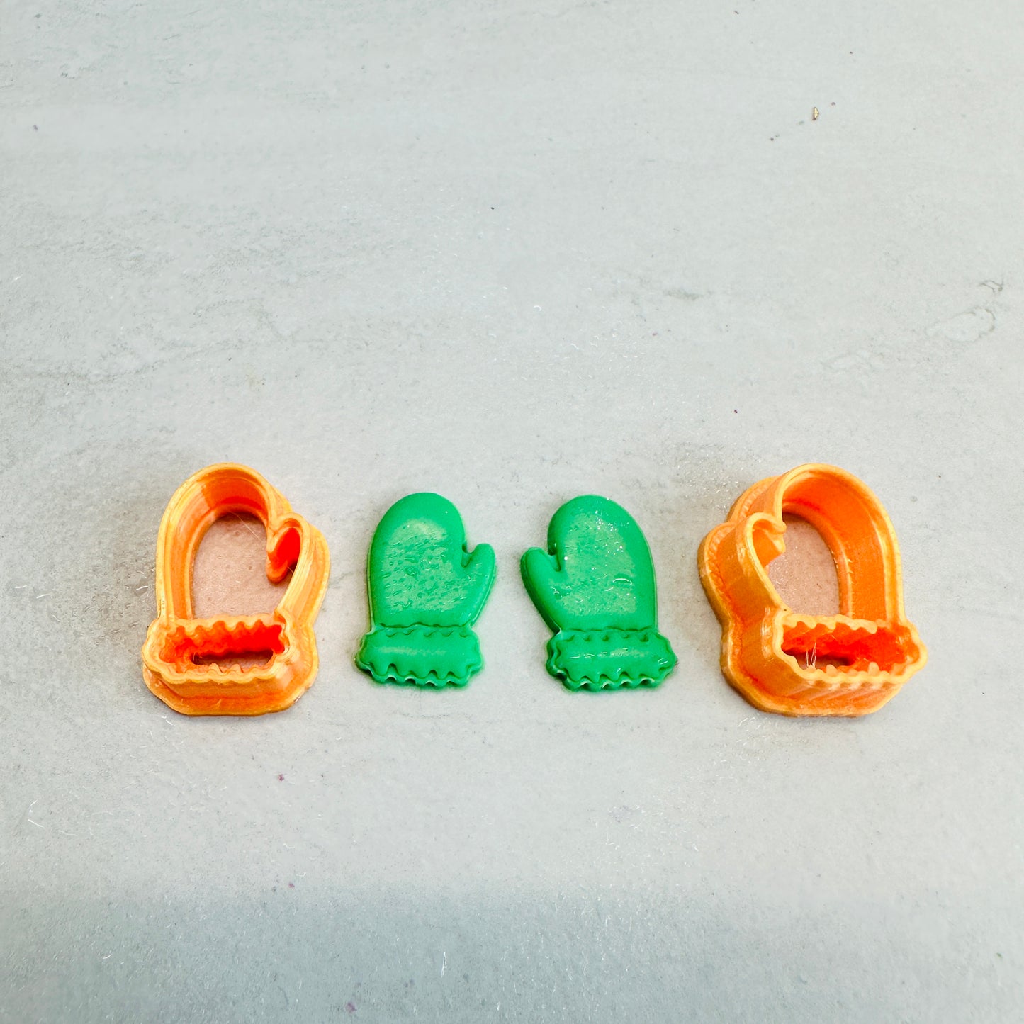 Mittens with Cuffs clay earring stud mini cutters set Christmas Winter