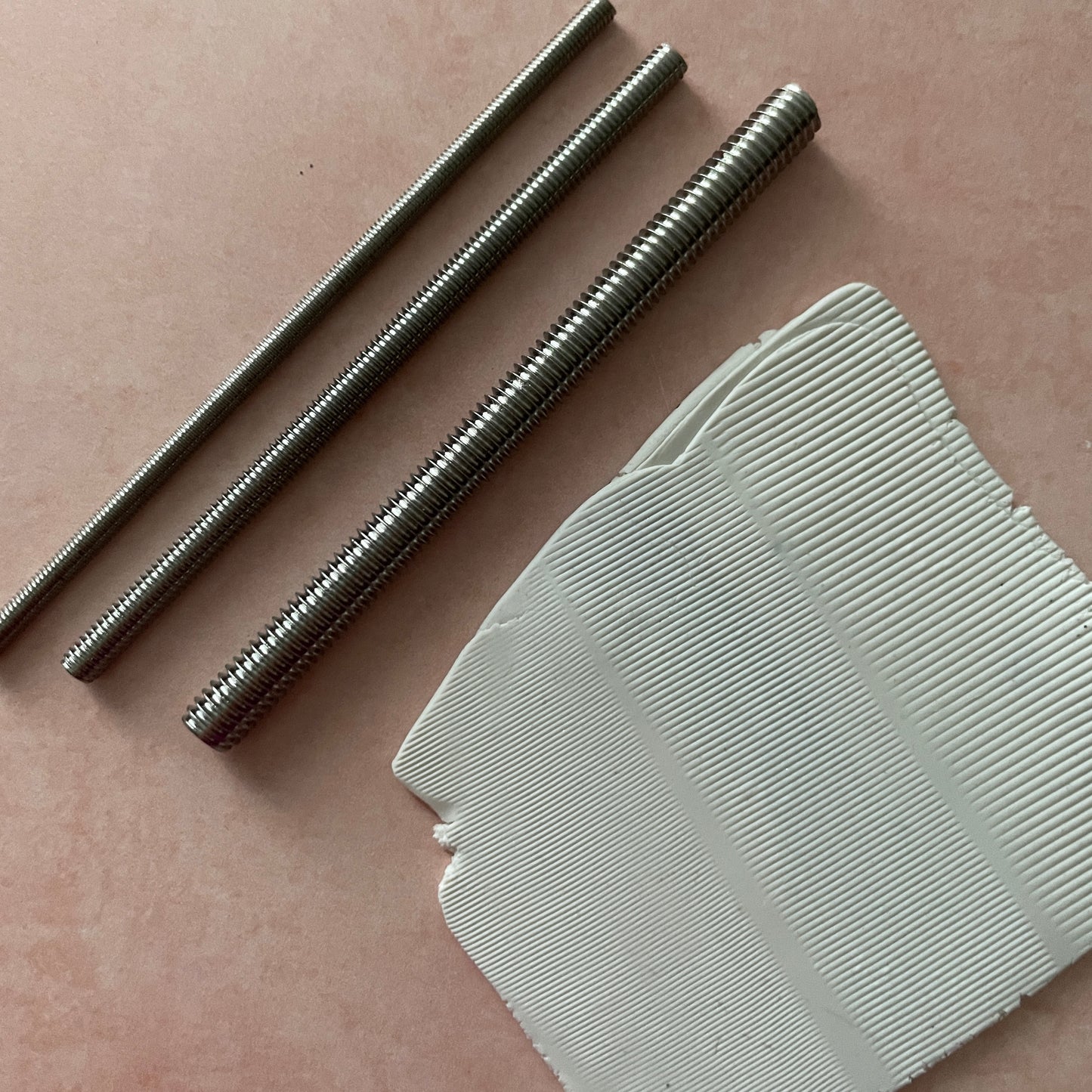 Metal Rods Set of 3 threaded Tools for polymer clay sculpting and texture wand
