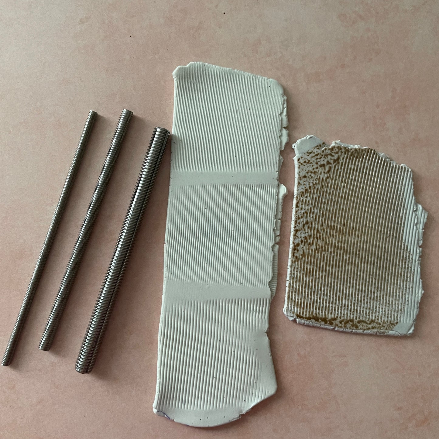 Metal Rods Set of 3 threaded Tools for polymer clay sculpting and texture wand