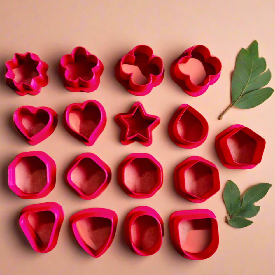 Mini tiny Stud backs or Earrings polymer clay cutters set .4 inch
