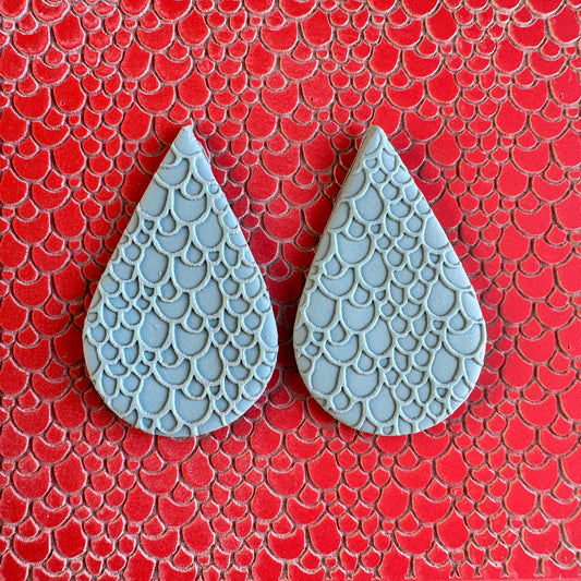 Rainbow Trout Fish Scales Snakeskin polymer clay rubber stamp texture sheet card making