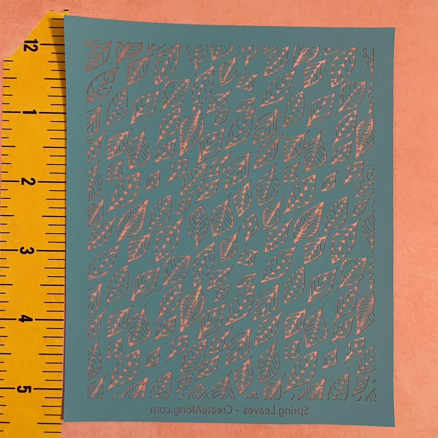 Spring Leaves polymer clay silk screen stencil