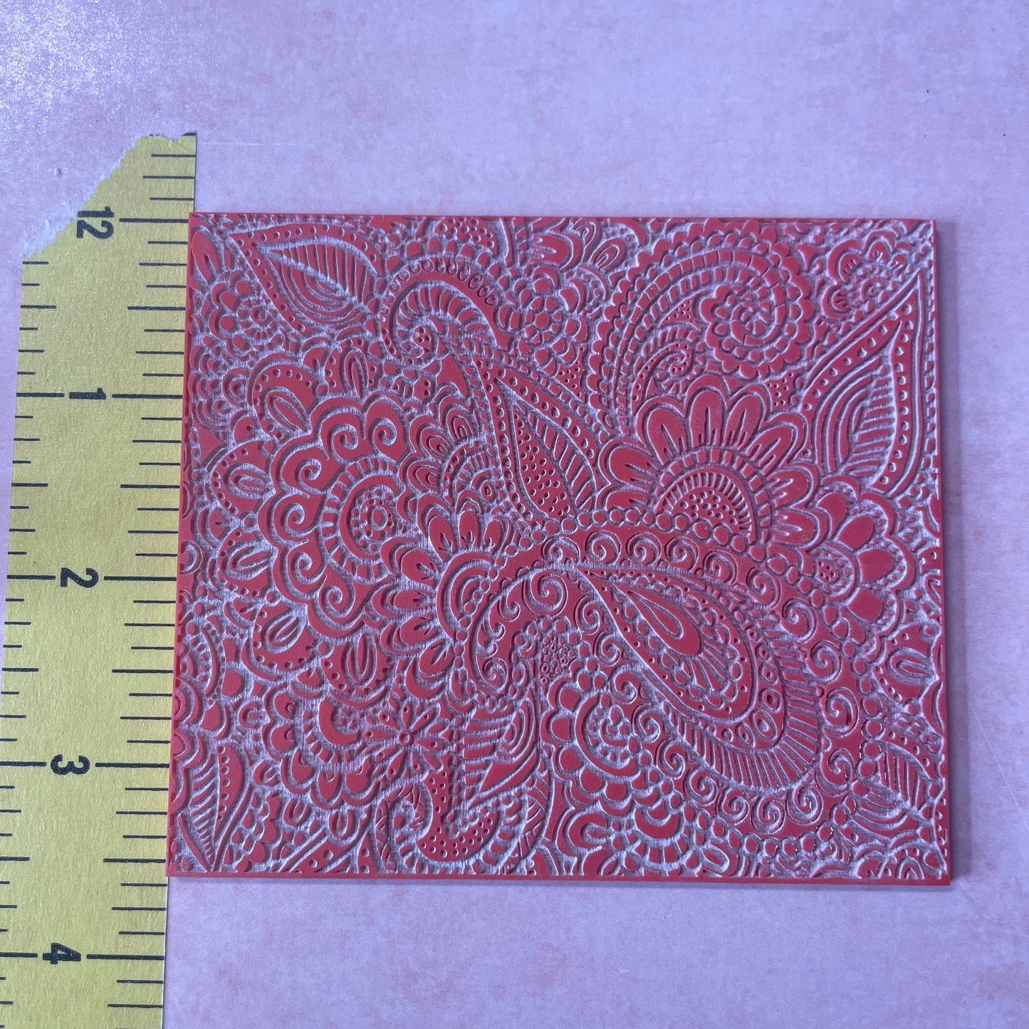 Paisley Garden Texture Mat rubber Stamp for polymer clay paper Gelli plate and resin ZIA zentangle inspired
