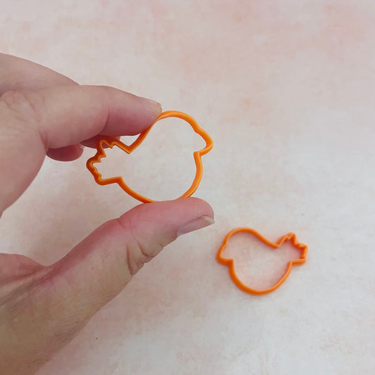 Chubby songbird polymer clay mirrored cutter set | bird clay earring cutters