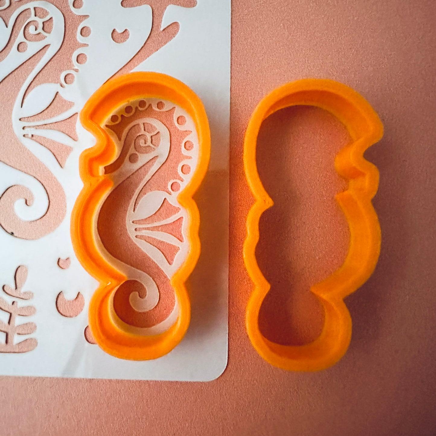 Seahorse polymer clay earring Clay Cutter set mirrored pair