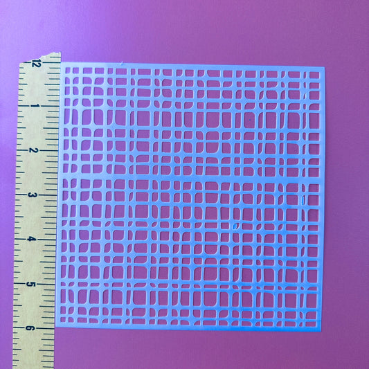 Plaid Fabric Cheesecloth stencil polymer clay trinket dish Fairy house