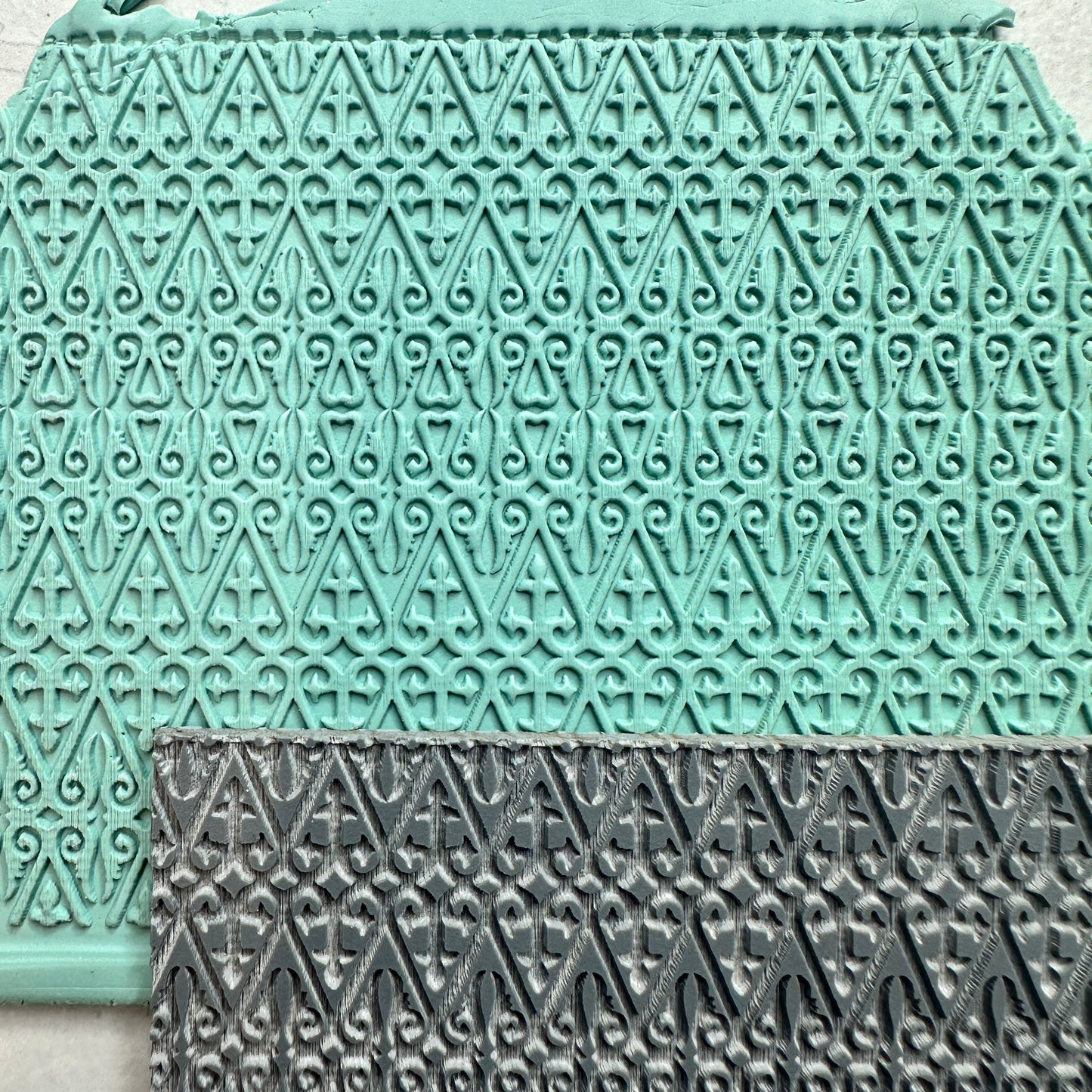 St. Augustine Ironwork polymer clay stamp rubber texture sheet