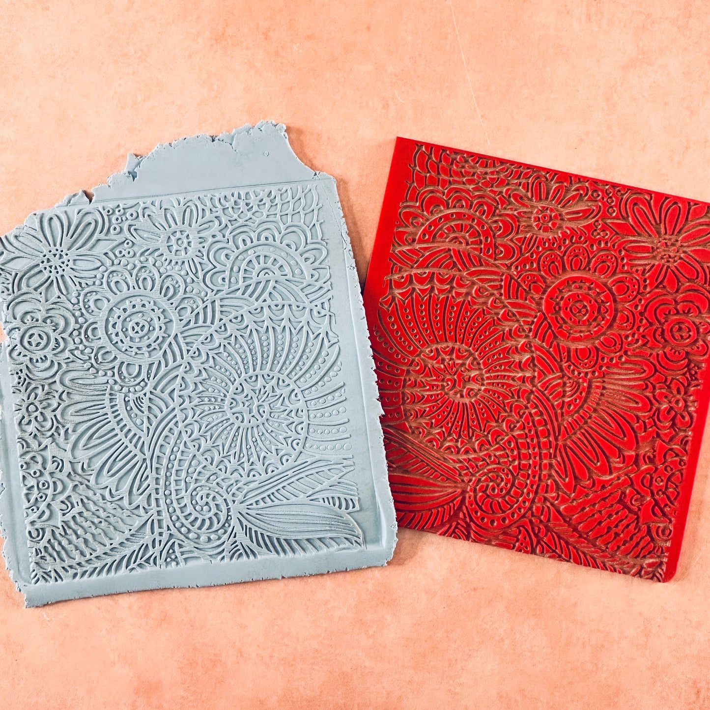 Spiral Snails Texture Mat rubber Stamp for polymer clay paper Gelli plate and resin ZIA