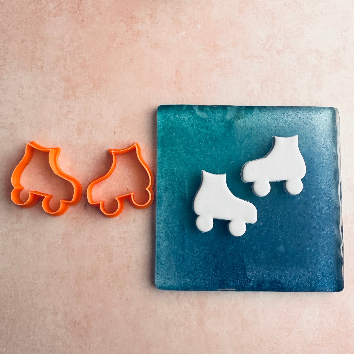 Roller Skates clay stud earrings cutter set | polymer clay 80s skates stud mini cutters