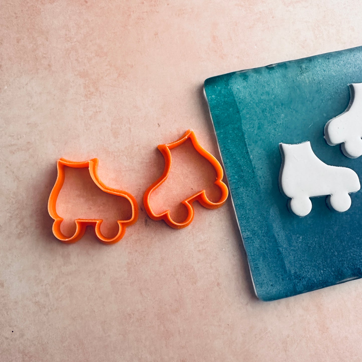 Roller Skates clay stud earrings cutter set | polymer clay 80s skates stud mini cutters