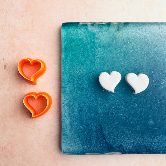 Sweet Heart mini clay Stud cutter set | polymer clay heart stud cutters